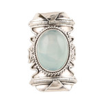 Chalcedony cocktail ring, 'Rajasthan Realm' - Aqua Chalcedony and Sterling Silver Cocktail Ring