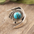 Sterling silver wrap ring, 'Mermaid Scales' - Composite Turquoise and Sterling Silver Wrap Ring