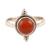 Karneol-Einzelsteinring - Schlichter Ring aus Karneol und Sterlingsilber aus Indien
