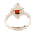 Karneol-Einzelsteinring - Schlichter Ring aus Karneol und Sterlingsilber aus Indien