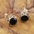 Onyx stud earrings, 'Black As Night' - Small Black Onyx Stud Earrings from India thumbail