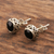 Onyx stud earrings, 'Black As Night' - Small Black Onyx Stud Earrings from India (image 2b) thumbail