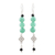 Aventurine and spinel dangle earrings, 'Lodhi Fusion' - Green Aventurine and Black Spinel Dangle Earrings (image 2a) thumbail
