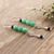 Aventurine and spinel dangle earrings, 'Lodhi Fusion' - Green Aventurine and Black Spinel Dangle Earrings (image 2b) thumbail