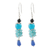 Quartz and spinel beaded dangle earrings, 'Midnight to Morning' - Blue Quartz and Black Spinel Dangle Earrings