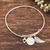Sterling silver bangle charm bracelet, 'Forever In My Heart' - Sterling Silver Charm Bangle Bracelet for Mother (image 2) thumbail