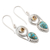 Citrine and composite turquoise dangle earrings, 'Wondrous Coil' - Citrine and Composite Turquoise Dangle Earrings