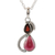 Garnet pendant necklace, 'Fireglow' - Two-Garnet Pendant Necklace from India