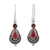 Garnet dangle earrings, 'Aravalli Allure ' - Garnet Dangle Earrings Hand Crafted in India