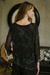 Crepe georgette asymmetrical blouse, 'Midnight Diva' - Black Crepe Georgette Beaded Blouse from India (image 2d) thumbail
