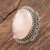 Rose quartz cocktail ring, 'Pink Magnificence' - Rose Quartz Cabochon Cocktail Ring (image 2b) thumbail