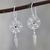 Garnet dangle earrings, 'Fantastical Dream' - Sterling Silver Dreamcatcher Earrings with Garnet