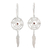 Garnet dangle earrings, 'Fantastical Dream' - Sterling Silver Dream Catcher Earrings with Garnet