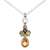 Multi-gemstone pendant necklace, 'Petal Play' - Multi-Gemstone Pendant Necklace from India