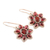 Garnet dangle earrings, 'Camellia Blossoms' - Garnet Flower-Shaped Dangle Earrings