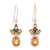 Multi-gemstone dangle earrings, 'Petal Play' - Multi-Gemstone Dangle Earrings from India