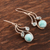 Larimar and blue topaz dangle earrings, 'Triple Fascination' - Blue Topaz and Larimar Dangle Earrings (image 2b) thumbail