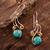 Citrine and composite turquoise dangle earrings, 'Triple Fascination' - Citrine and Composite Turquoise Earrings