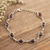 Garnet link bracelet, 'On the Bright Side' - Garnet Link Bracelet from India