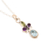 Multi-gemstone pendant necklace, 'Petal Party' - Pendant Necklace with Peridot, Blue Topaz and Amethyst