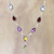 Halskette mit Anhänger aus mehreren Edelsteinen - Halskette mit mehreren Edelsteinen und Sterlingsilber