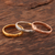 Gold plated and sterling silver stacking rings, 'Triple Union' (set of 3) - Gold and Silver Engraved Stacking Band Rings (Set of 3) (image 2) thumbail