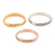 Gold plated and sterling silver stacking rings, 'Triple Union' (set of 3) - Gold and Silver Engraved Stacking Band Rings (Set of 3) thumbail
