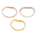 Sterling silver and gold plated stacking rings, 'Leafy Crown' (set of 3) - Gold Plated Sterling Silver Ring Trio with Leafy Crown Motif