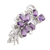 Amethyst brooch, 'Purple Bouquet' - Purple Bouquet Amethyst Rhodium Plated Silver Brooch (image 2c) thumbail