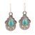 Sterling silver dangle earrings, 'Agra Aesthetic' - Oxidized Silver and Reconstituted Turquoise Earrings thumbail
