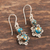 Sterling silver dangle earrings, 'Earth Love' - Sterling Silver Dangle Earrings with Composite Turquoise