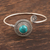 Sterling silver cuff bracelet, 'Agra Adventure' - Ornate Sterling Cuff with Reconstituted Turquoise (image 2) thumbail