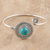 Sterling silver cuff bracelet, 'Agra Adventure' - Ornate Sterling Cuff with Reconstituted Turquoise (image 2b) thumbail