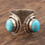 Sterling silver wrap ring, 'Agra Alliance' - Hammered Silver and Reconstituted Turquoise Wrap Ring (image 2) thumbail