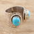 Sterling silver wrap ring, 'Agra Alliance' - Hammered Silver and Reconstituted Turquoise Wrap Ring (image 2b) thumbail