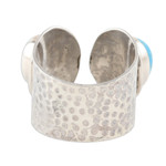 Sterling silver wrap ring, 'Agra Alliance' - Hammered Silver and Reconstituted Turquoise Wrap Ring