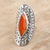 Carnelian cocktail ring, 'Eye of India' - Bold Artisan Crafted Carnelian Cocktail Ring (image 2) thumbail