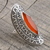 Carnelian cocktail ring, 'Eye of India' - Bold Artisan Crafted Carnelian Cocktail Ring (image 2b) thumbail