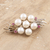 Cultured pearl and ruby brooch pin, 'Precious Bouquet' - Feminine Cultured Pearl and Ruby Brooch Pin (image 2) thumbail