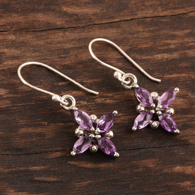 Amethyst dangle earrings, Twinkling Lilac