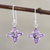 Amethyst dangle earrings, 'Twinkling Lilac' - Two Carat Amethyst and Sterling Silver Dangle Earrings (image 2b) thumbail