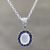 Moonstone and sapphire pendant necklace, 'Blue Happiness' - Sterling Silver Moonstone and Sapphire Pendant Necklace (image 2) thumbail