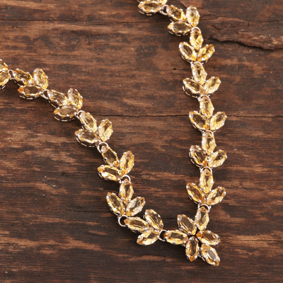 Citrine pendant necklace, 'Gujarat Princess' - Thirty Carat Citrine Gemstone Necklace