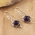 Amethyst dangle earrings, 'Intricate Twirl in Purple' - Amethyst and Sterling Silver Earrings from India (image 2) thumbail