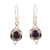Amethyst dangle earrings, 'Intricate Twirl in Purple' - Amethyst and Sterling Silver Earrings from India thumbail