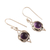 Amethyst dangle earrings, 'Intricate Twirl in Purple' - Amethyst and Sterling Silver Earrings from India (image 2c) thumbail