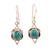 Sterling silver dangle earrings, 'Intricate Twirl in Turquoise' - Sterling Silver Earrings with Reconstituted Turquoise thumbail