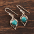 Sterling silver dangle earrings, 'Intricate Twirl in Turquoise' - Sterling Silver Earrings with Reconstituted Turquoise (image 2b) thumbail