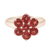 Garnet cocktail ring, 'Treasured Flower' - Floral Garnet Cocktail Ring from India thumbail