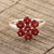 Garnet cocktail ring, 'Treasured Flower' - Floral Garnet Cocktail Ring from India (image 2b) thumbail
